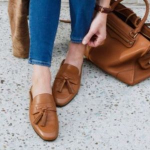 Sam Edelman Paris Leather￼ Cognac Brown Mule Slip On Slides Women Size 10